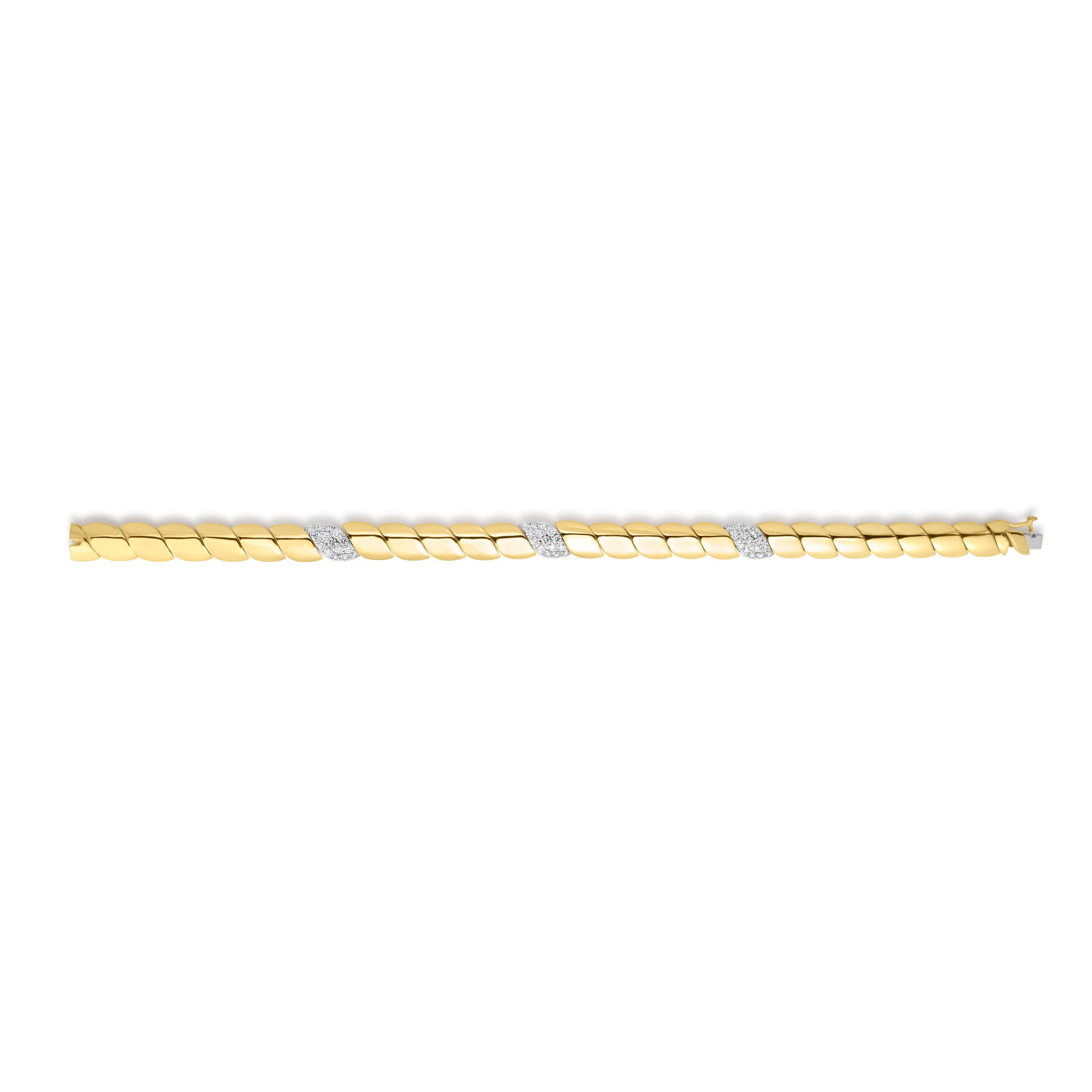 Roberto Coin 18K Yellow/White Gold San Marco Diamond Station Bracelet