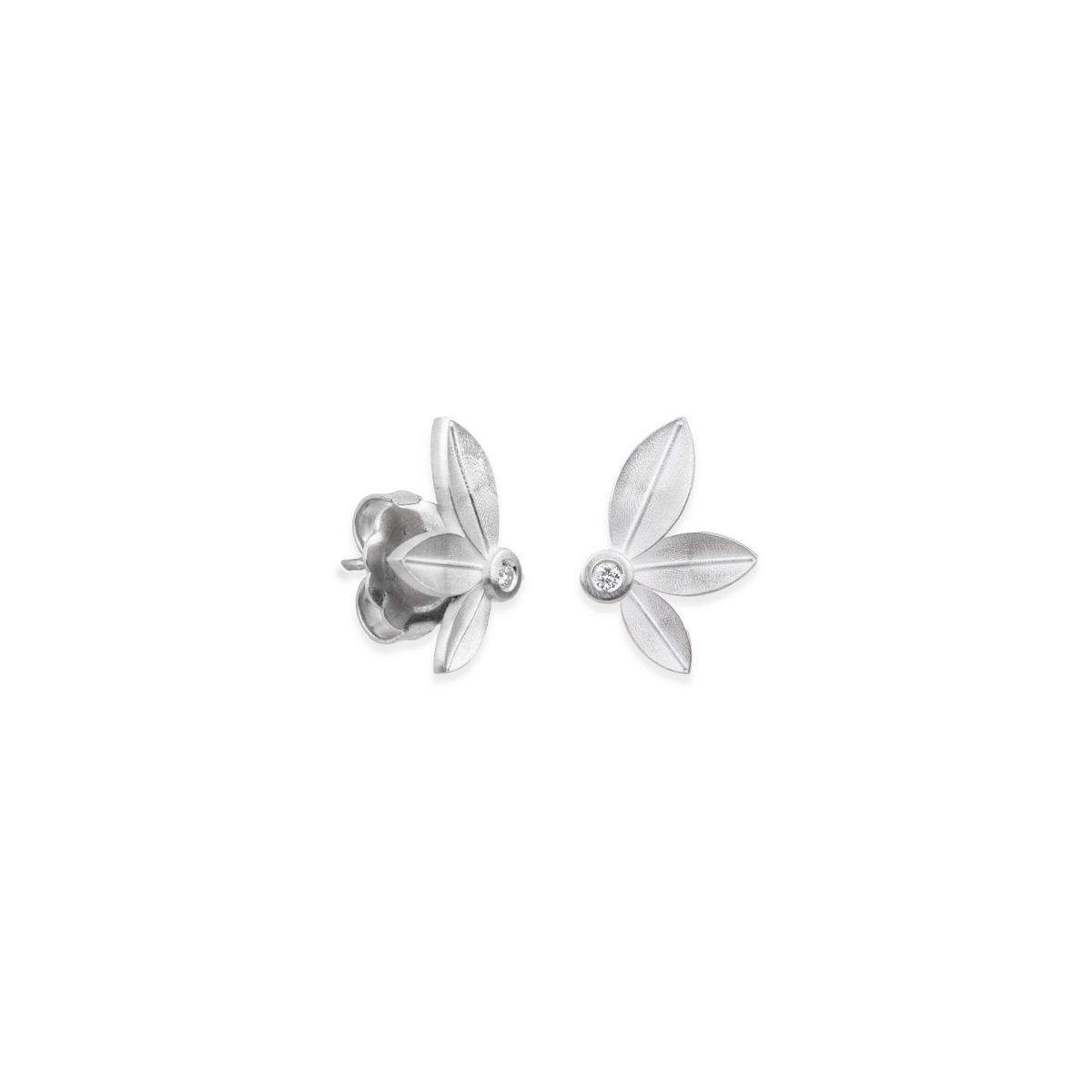 Lika Behar Sterling Silver Diamond Stud Earrings