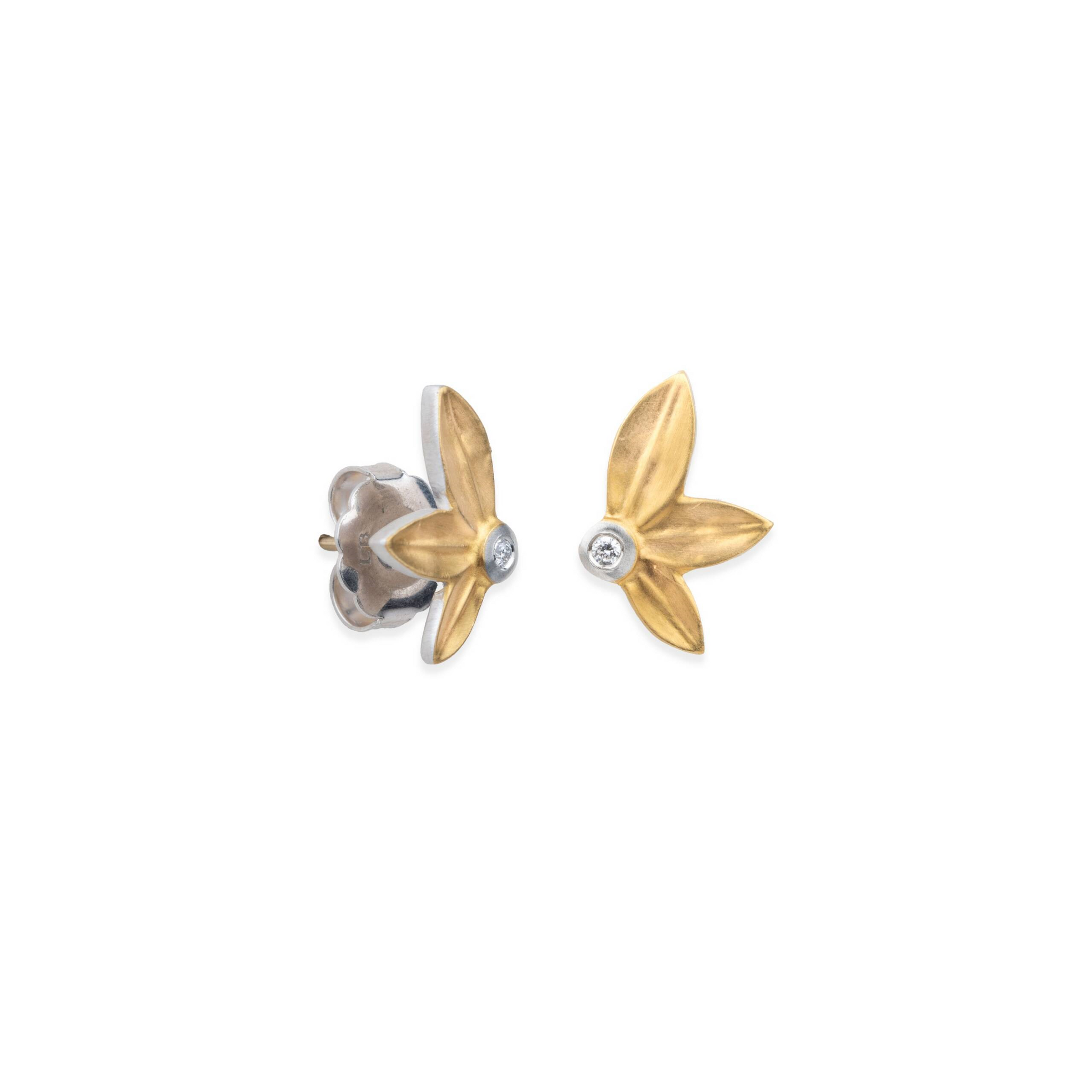 Mixed Metal Earring- Color Stone and/or Diamond