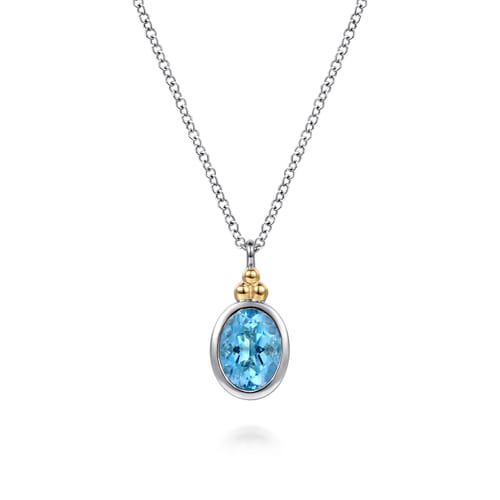 Mixed Metal Necklace- Color Stone and/or Diamond