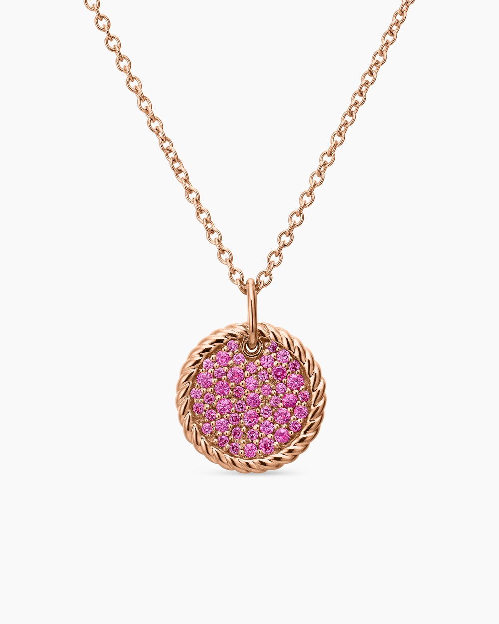 David Yurman Cable Collectibles® Collection Pavé Plate Pink Necklace