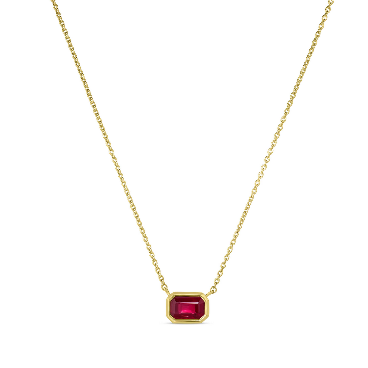 Roberto Coin 18K Yellow Gold Emerald Cut Ruby Necklace