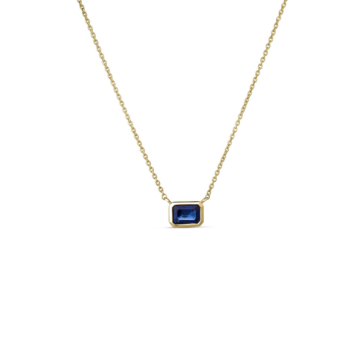 Roberto Coin 18K Yellow Gold Emerald Cut Sapphire Necklace