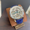 Accutron Spaceview Evolution ElectroStatic Silver Dial Blue Strap Watch 26A209