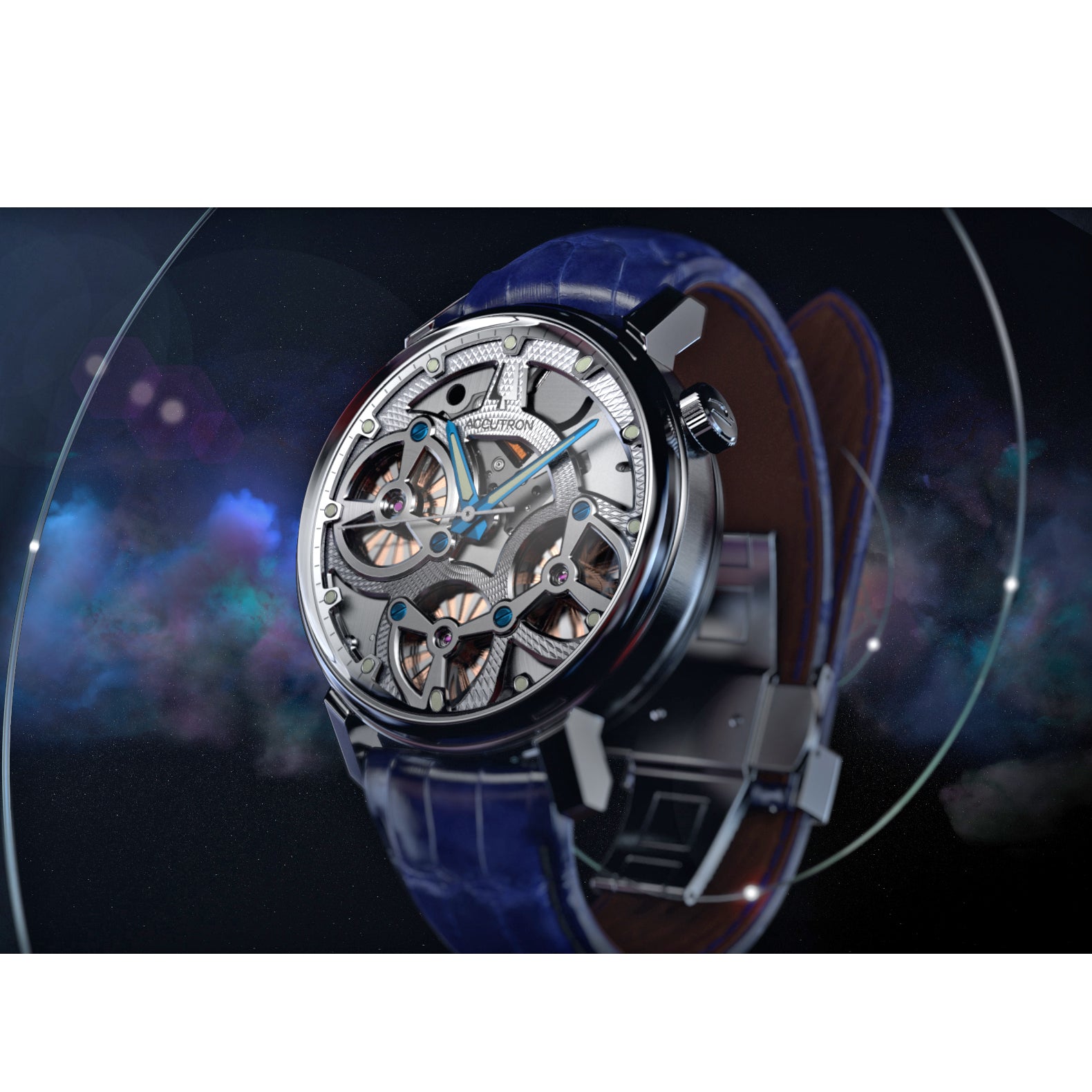 Accutron Spaceview Evolution Blue White Electrostatic Watch #26A209 - NAGI