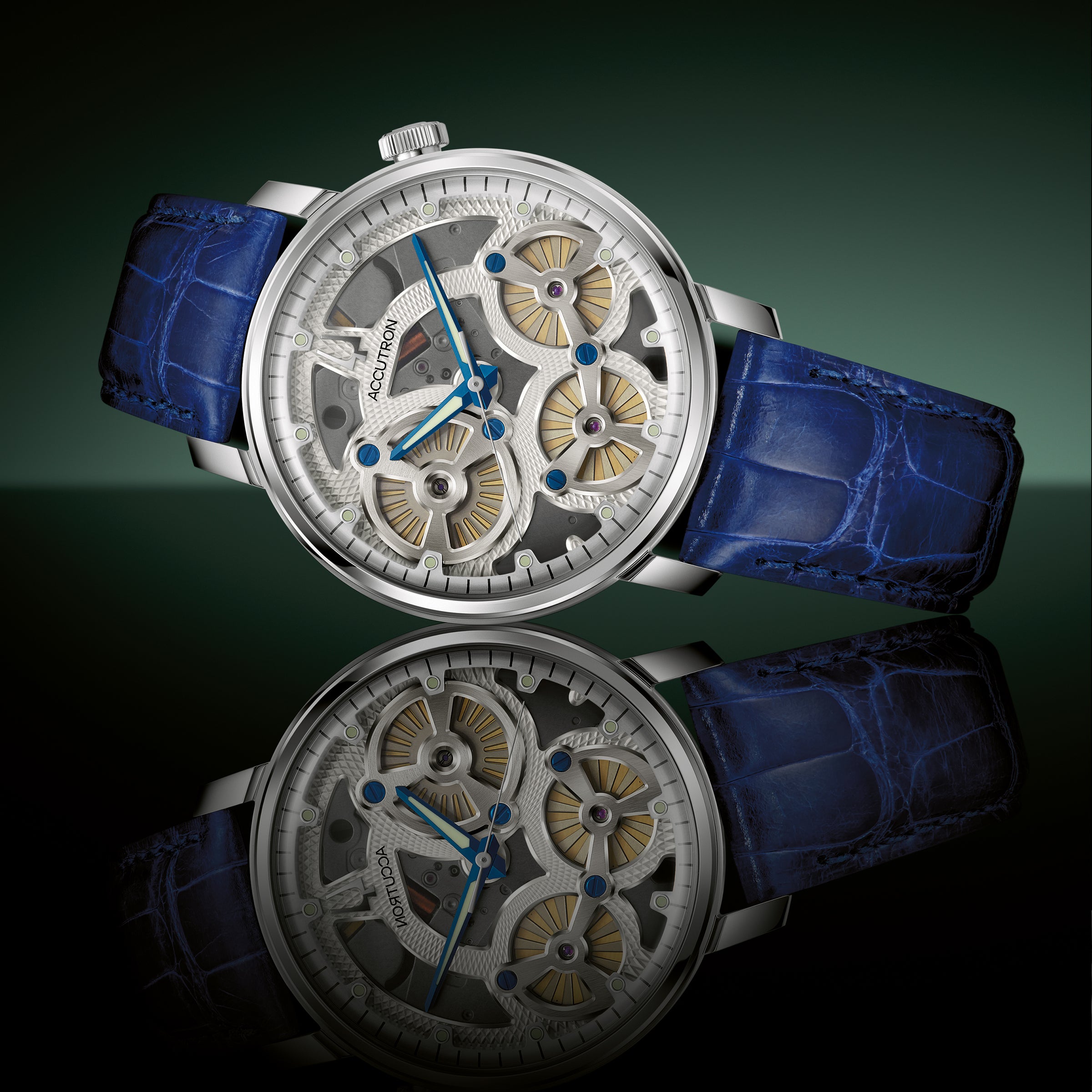 Accutron Spaceview Evolution Blue White Electrostatic Watch #26A209