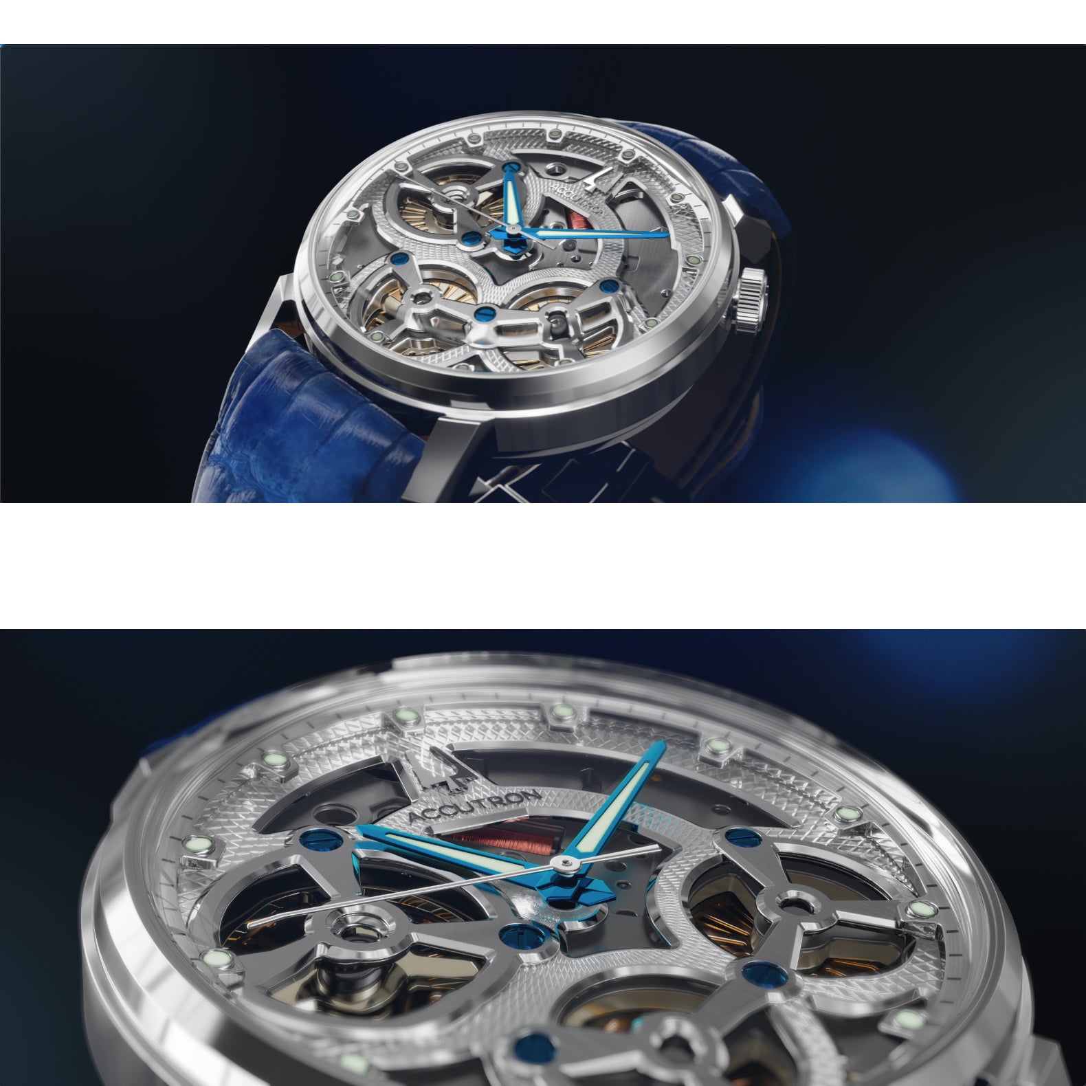 Accutron Spaceview Evolution Blue White Electrostatic Watch #26A209 - NAGI
