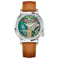 Accutron Spaceview 314 Open Dial Brown Strap Tuning Fork Watch