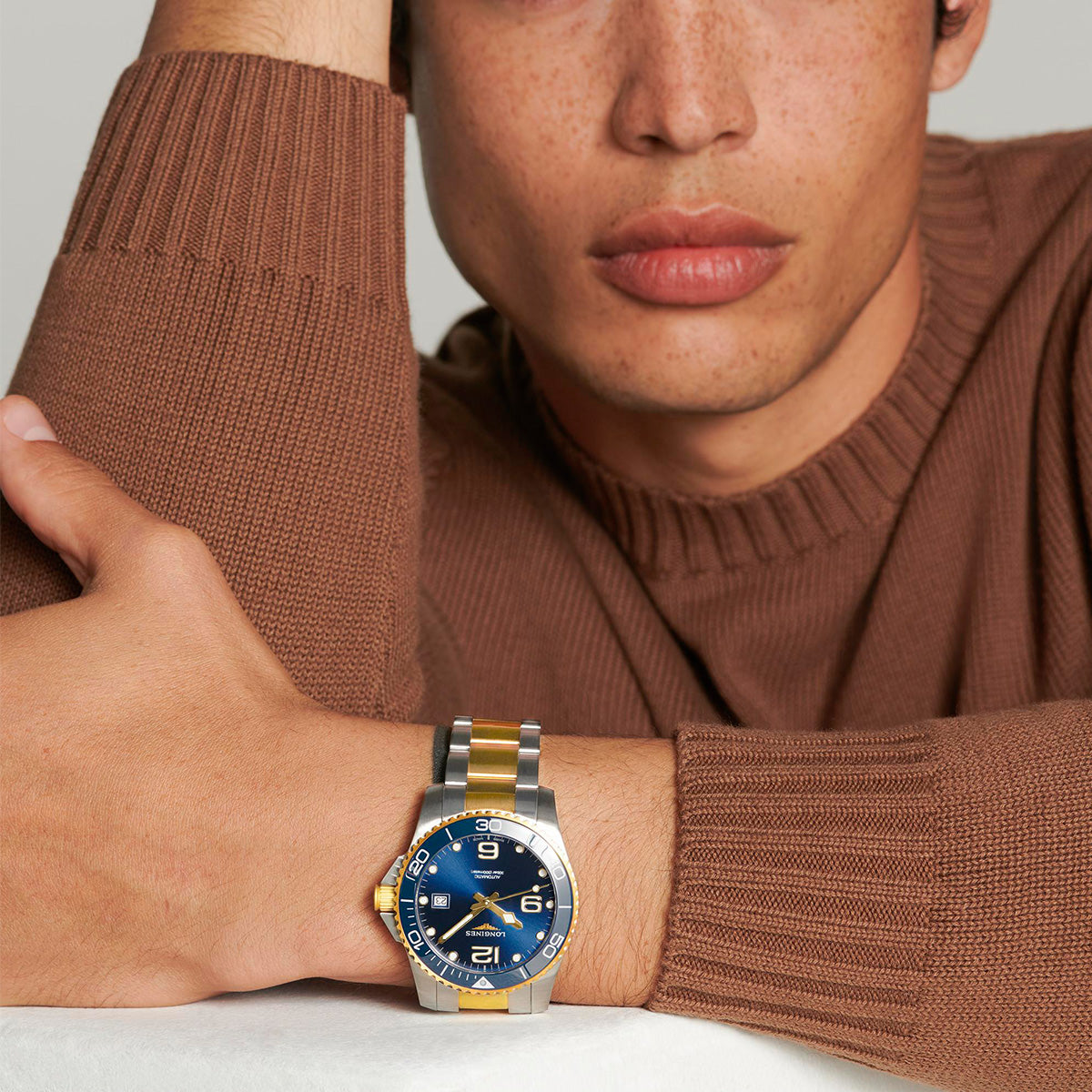 Longines Hydroconquest 41MM Automatic Watch Blue Dial Two-Tone Bracelet L37813967