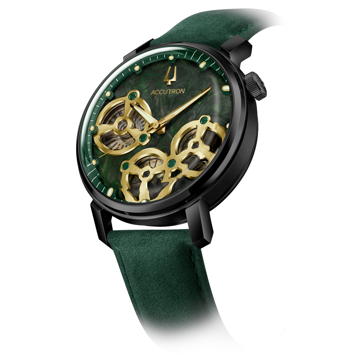 Accutron Spaceview Evolution Green Forged Carbon Dial Electrostatic Watch - NAGI