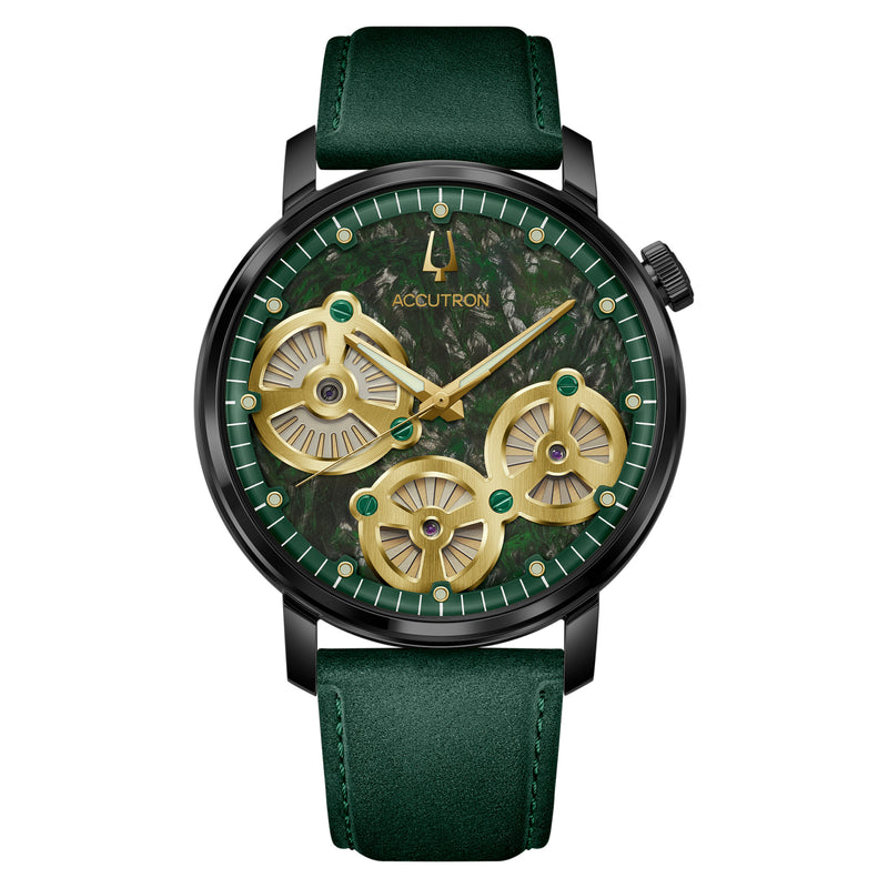Accutron Spaceview Evolution Green Forged Carbon Dial Electrostatic Watch - NAGI