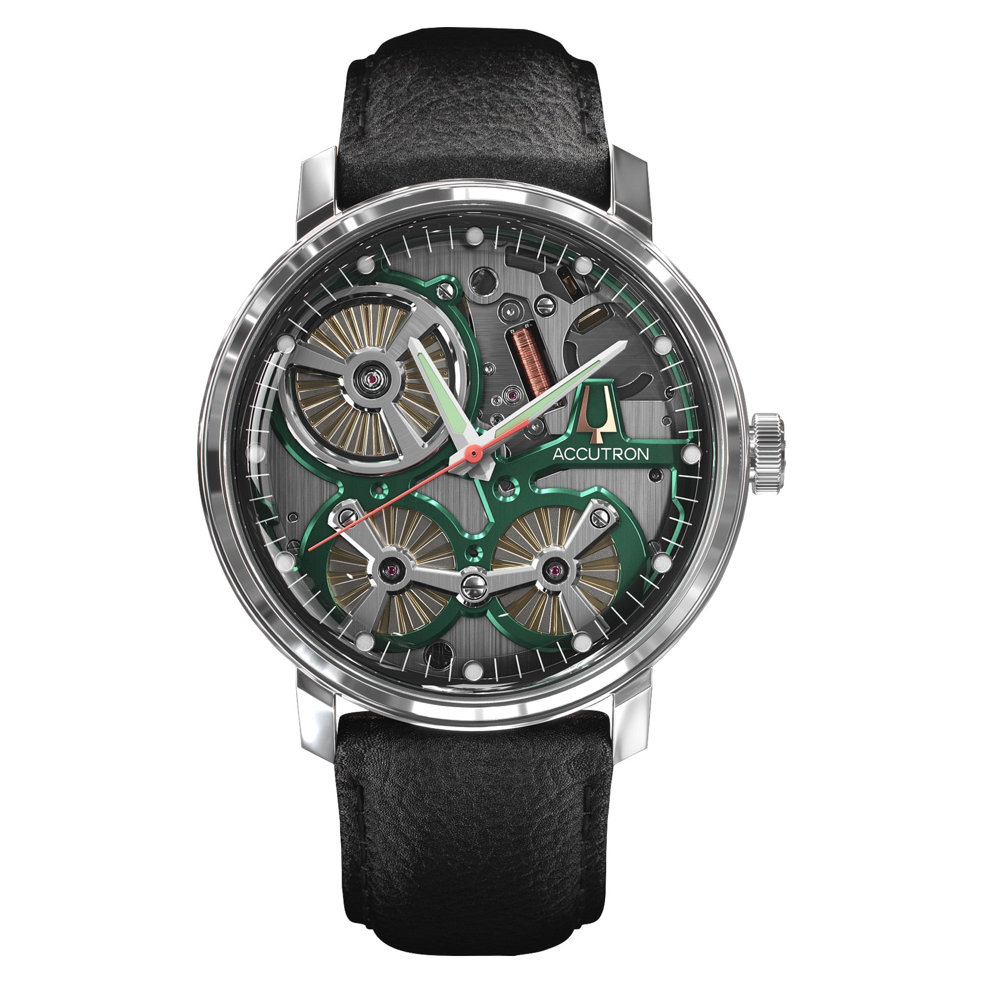 Accutron Spaceview 2020 Electrostatic Black Strap Watch