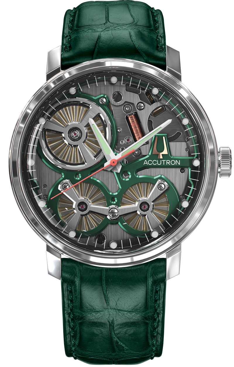 Accutron Limited Edition Spaceview Electrostatic Green Watch #2ES6A003