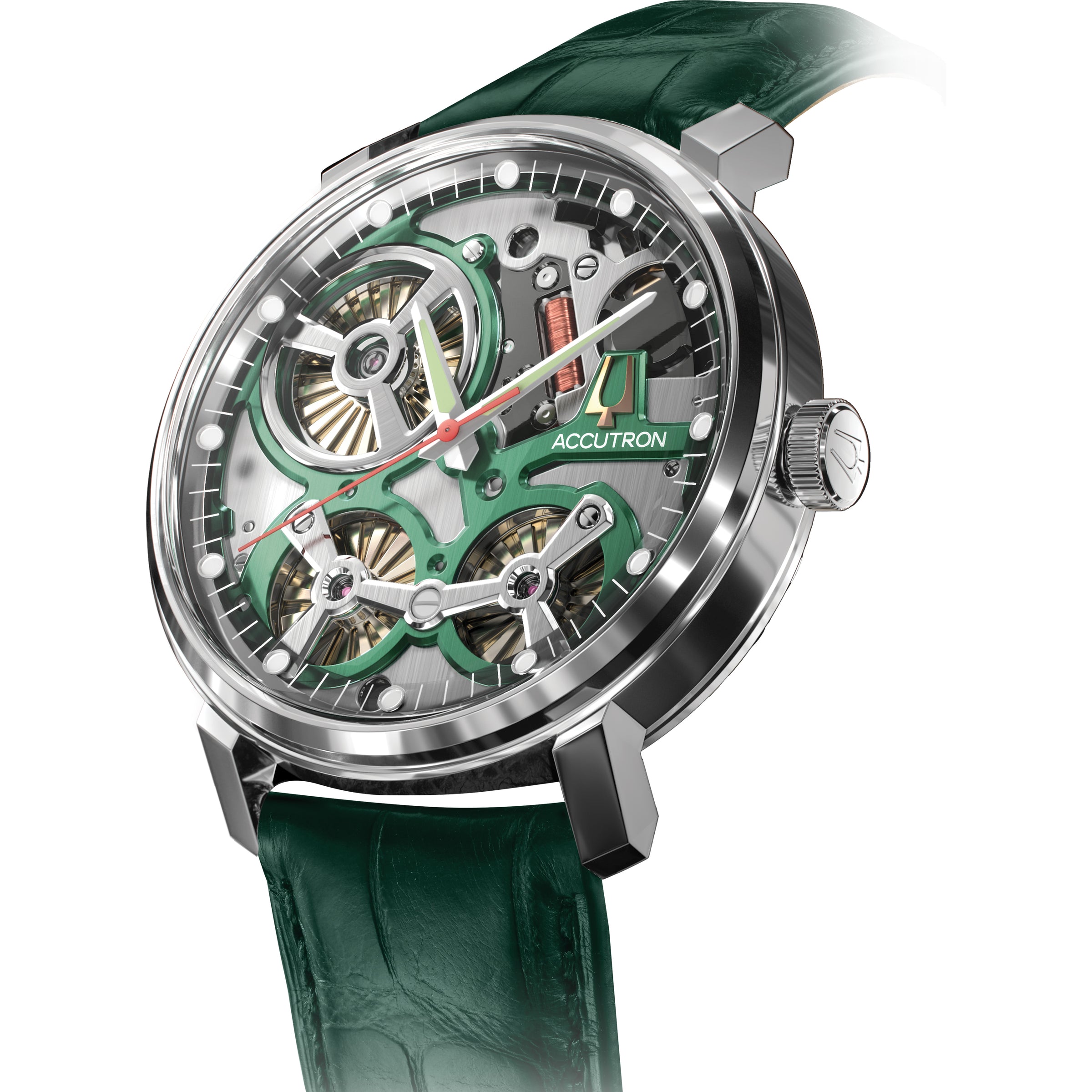 Accutron Limited Edition Spaceview Electrostatic Green Watch #2ES6A003