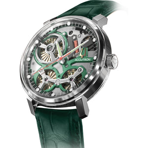 Accutron Spaceview 2020 ElectroStatic Green Dial Green Strap Watch 2ES6A003