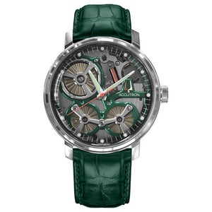 Accutron Spaceview 2020 ElectroStatic Green Dial Green Strap Watch 2ES6A003