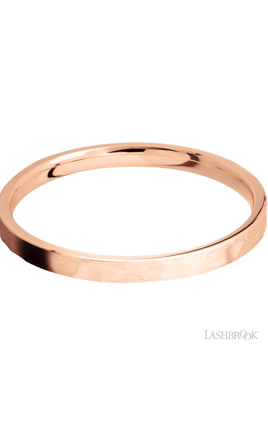 2 mm wide Flat 14K Rose Gold band img3