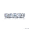 JB Star Platinum Eternity Shared Prong Cushion Cut Diamond Band