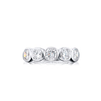 JB Star Platinum Bezel Set Cushion Diamond Ring - NAGI