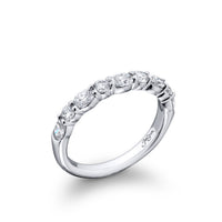 JB Star Platinum E/W Round and Oval Diamond Band