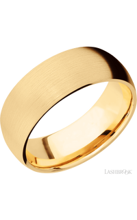 8 mm wide Domed 14K Yellow Gold band.