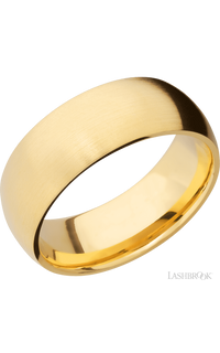 8 mm wide Domed 14K Yellow Gold band. - NAGI