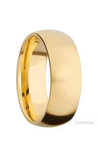 8 mm wide Domed 14K Yellow Gold band. - NAGI
