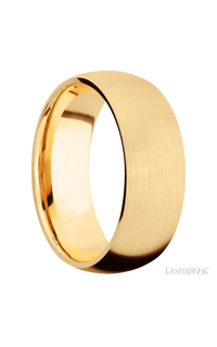 8 mm wide Domed 14K Yellow Gold band.