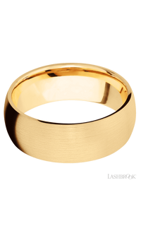 8 mm wide Domed 14K Yellow Gold band.
