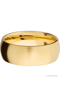 8 mm wide Domed 14K Yellow Gold band. - NAGI