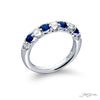 JB Star Platinum Shared Prong Round Sapphire & Round Diamond Band