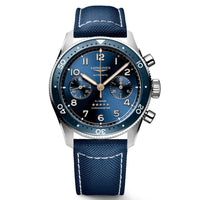 Longines Spirit Flyback 42MM Automatic Watch Chronograph Sunray Blue Dial, Blue Strap L38214932