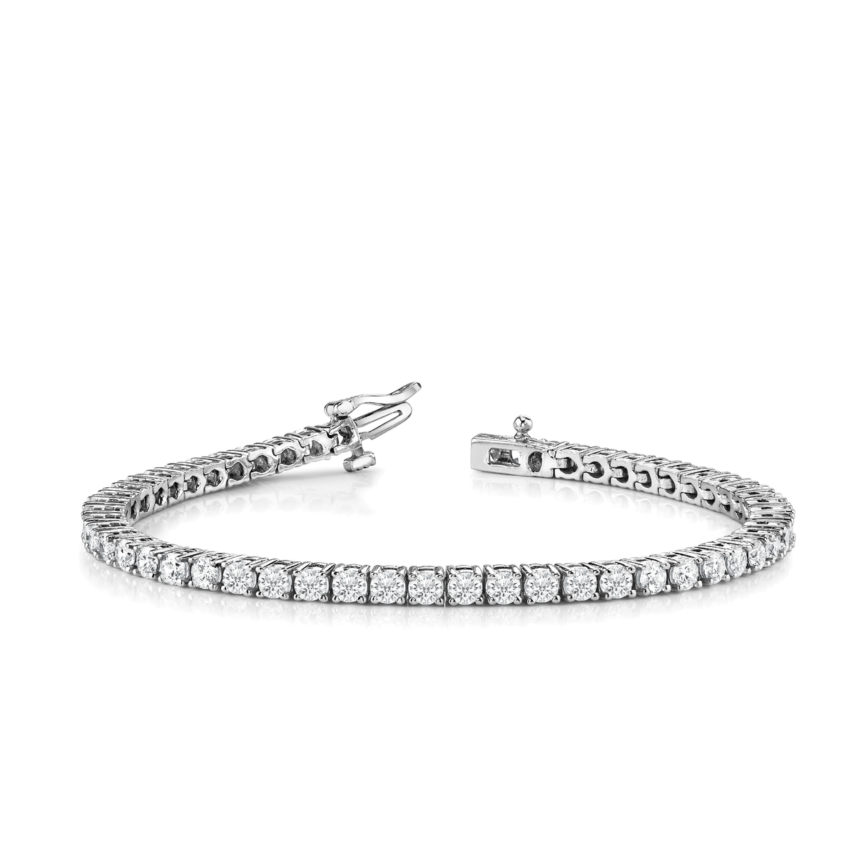 14K White Gold 4ct Lab-Grown Diamond Tennis Bracelet