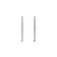 14K White Gold Lab-Grown Diamond Hoop Earrings - NAGI