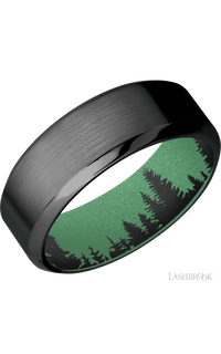 8 mm wide High Bevel Zirconium band featuring a Squatch sleeve. - NAGI