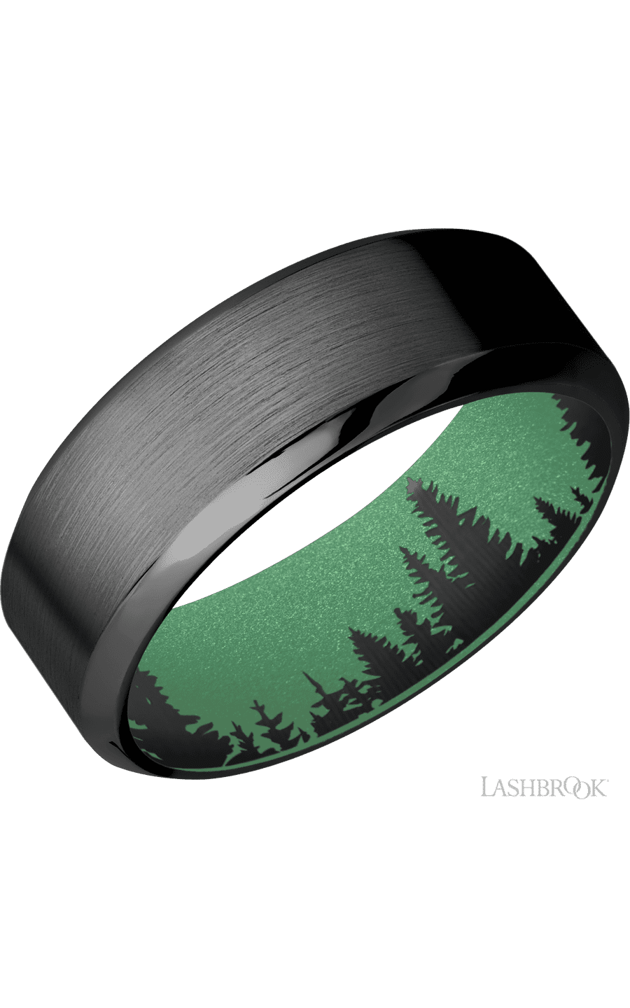 8 mm wide High Bevel Zirconium band featuring a Squatch sleeve. - NAGI