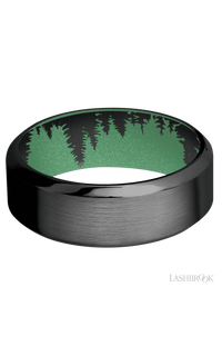 8 mm wide High Bevel Zirconium band featuring a Squatch sleeve. - NAGI