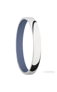3 mm wide Domed 10K White Gold band featuring a Crushed Orchid sleeve.