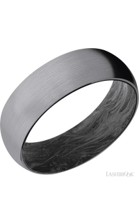 7 mm wide Domed Tantalum band featuring a Forged Carbon Fiber sleeve. - NAGI