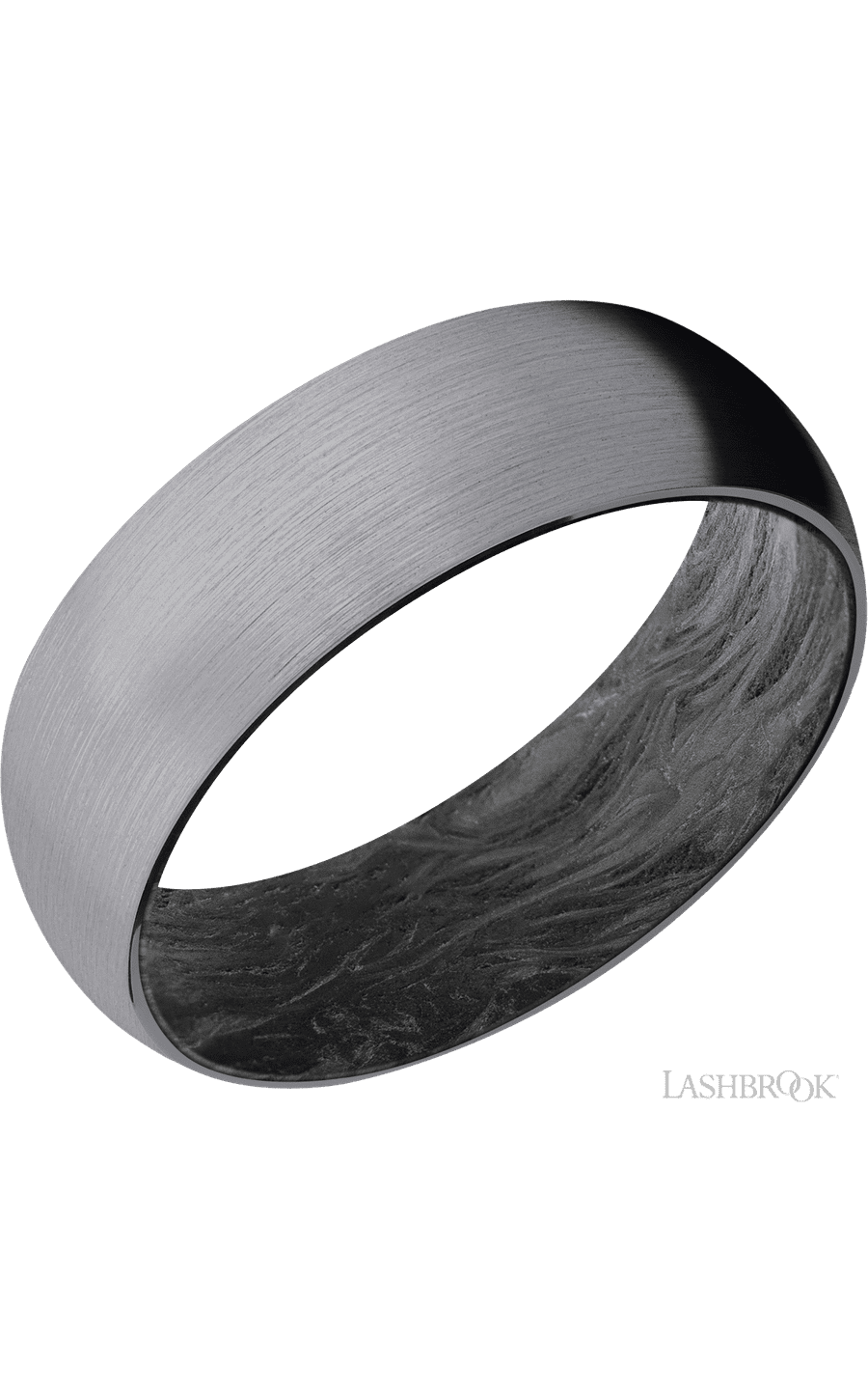 7 mm wide Domed Tantalum band featuring a Forged Carbon Fiber sleeve. - NAGI