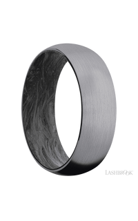 7 mm wide Domed Tantalum band featuring a Forged Carbon Fiber sleeve. - NAGI
