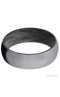 7 mm wide Domed Tantalum band featuring a Forged Carbon Fiber sleeve. - NAGI