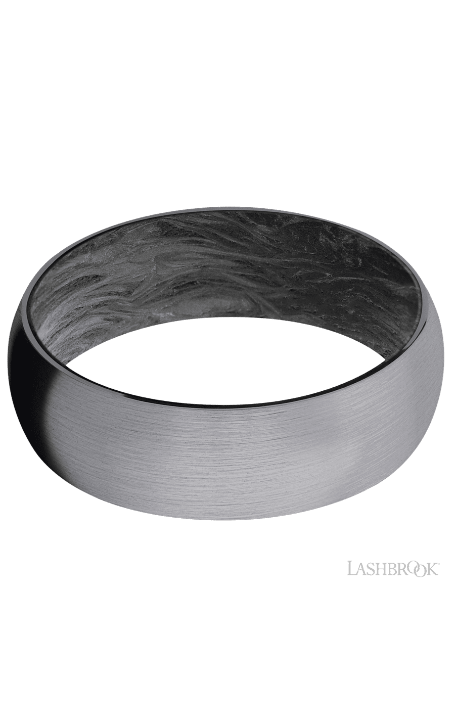 7 mm wide Domed Tantalum band featuring a Forged Carbon Fiber sleeve. - NAGI