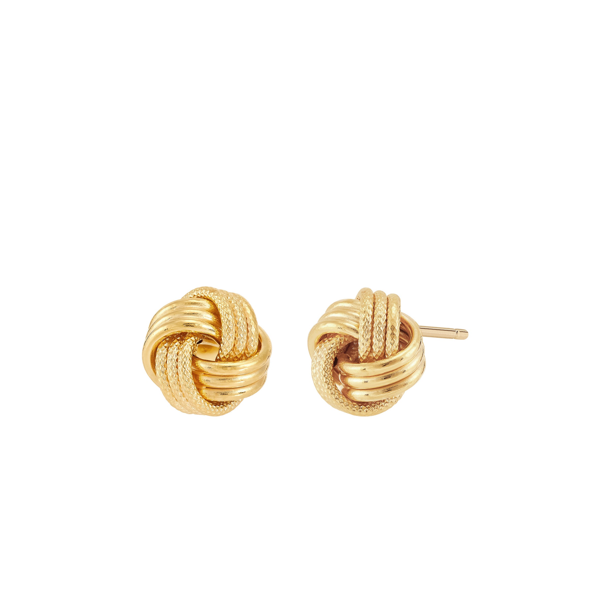 14K Yellow Gold Love Knot Stud Earrings - NAGI