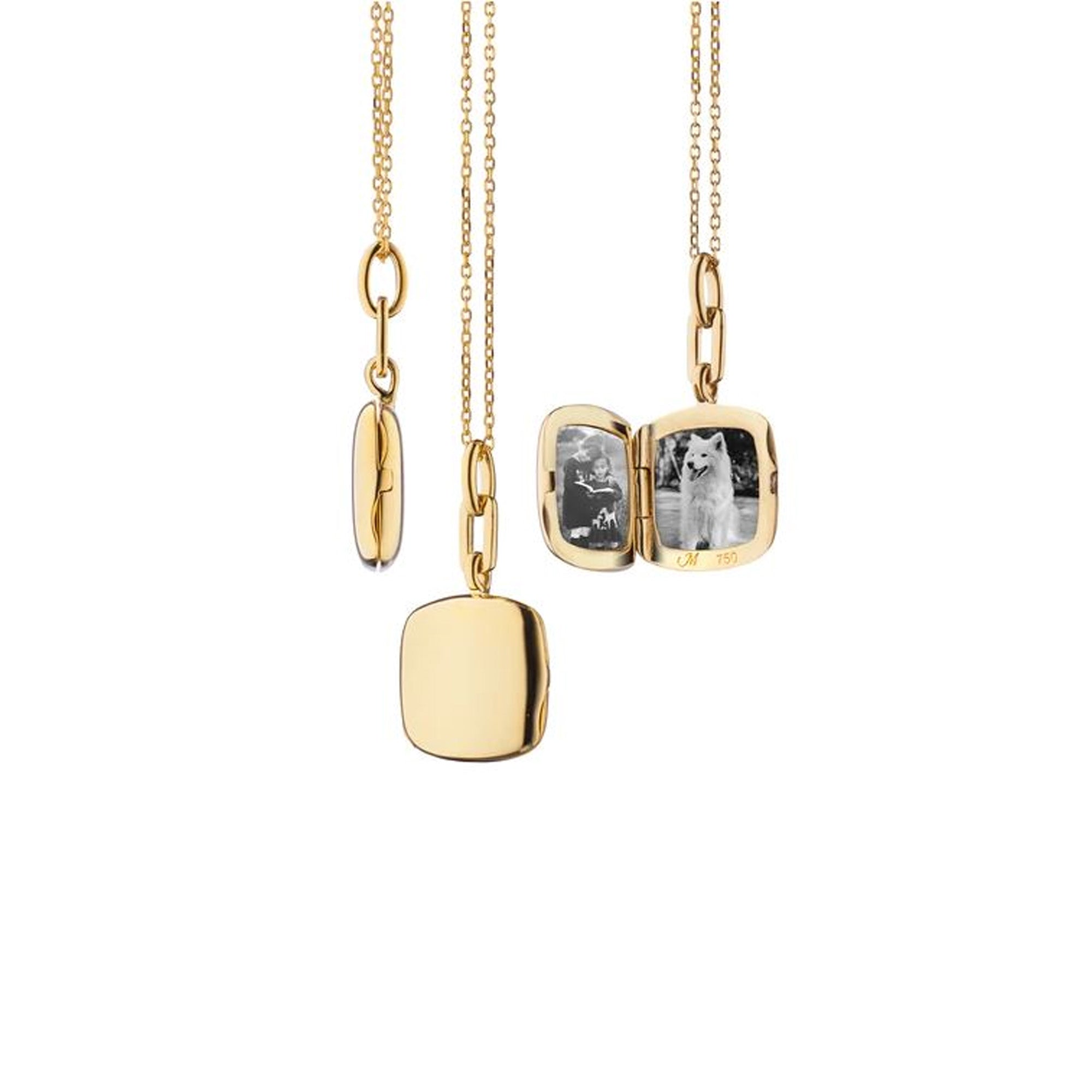 Slim Viv Locket Necklace 18k Gold