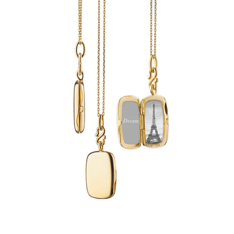 Slim Britt 18K Gold Locket Necklace - NAGI