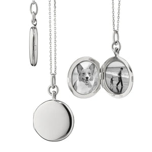 Monica Rich Kosann Slim "Quinn" Round Locket in Sterling Silver