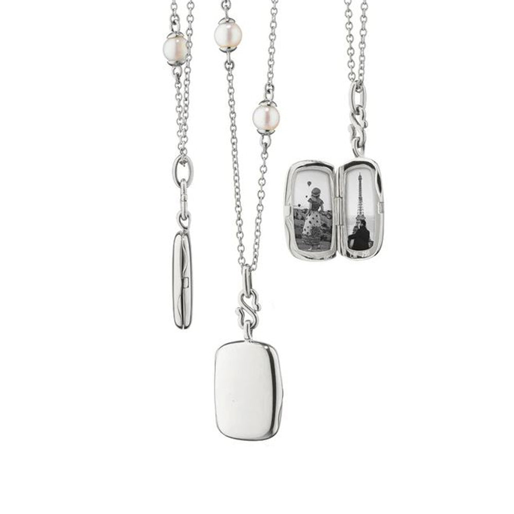 Slim Britt Sterling Silver with Pearls Locket
