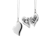 Slim Sterling Silver Heart Locket Necklace