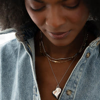 Slim Sterling Silver Heart Locket Necklace